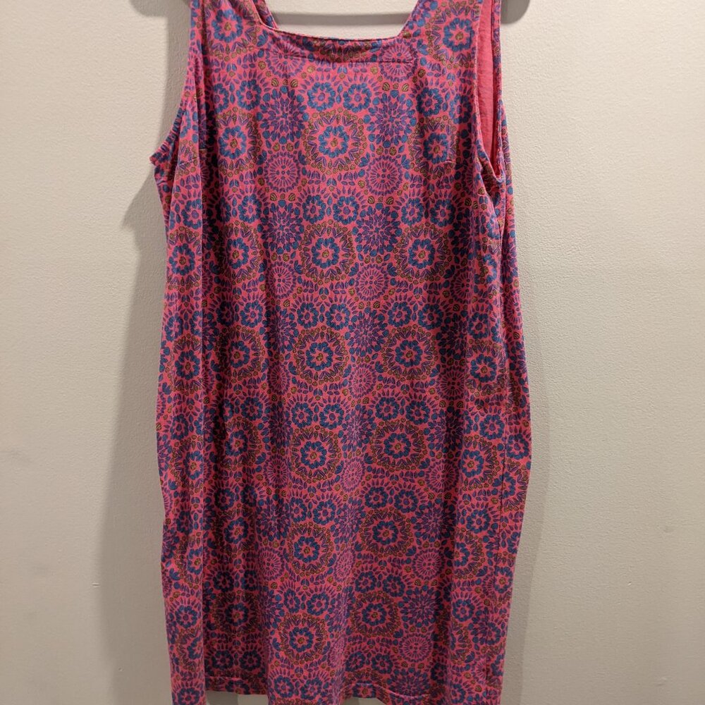 Fresh Produce Women's Square Neck Pink w/ Print Dress NWT Size L